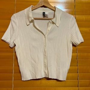 // medium white button down //